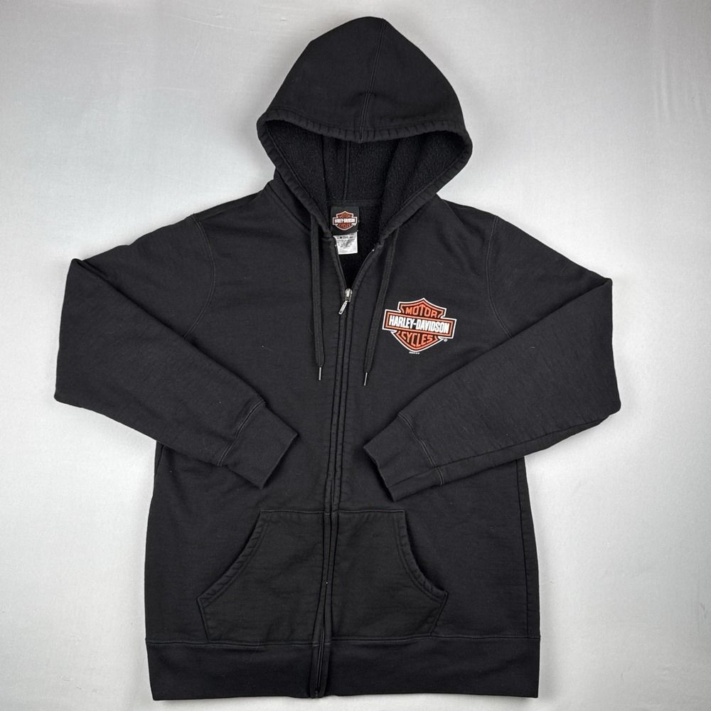 Harley-Davidson St Paul Minnesota Hoodie Women's Large 2016 Full Zip Black